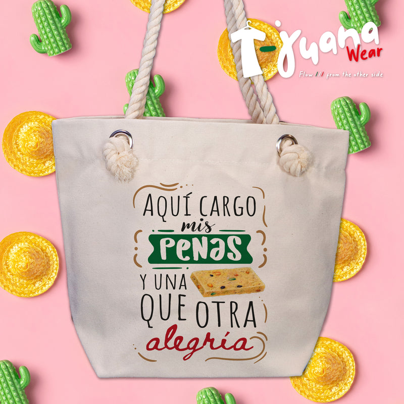 Tote Eco-bag -Aquí Cargo Mis Penas Y Una Que Otra Alegría